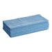 A stack of Lavex blue microfiber cloths.