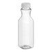 A clear plastic square carafe juice bottle with a clear lid.