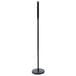 A black aluminum Aarco hostess/teller sign pole with a black base.