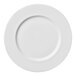 A Luzerne bright white porcelain plate with a wide rim and circular shape.