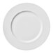 A Luzerne bright white porcelain plate with a wide white rim.