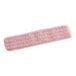 A pink microfiber mop pad with hook and loop fasteners.
