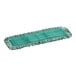 A green Lavex microfiber dust mop pad with fringes.