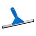 An Ettore blue plastic squeegee with a blue handle.