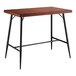 A brown rectangular Lancaster Table & Seating butcher block table with black legs.