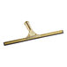 An Ettore Master 14" brass squeegee with a gold metal handle.