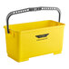 A yellow rectangular Ettore Super bucket with a grey handle and black text.