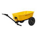 A yellow Gorilla dump trailer with black wheels and handles.
