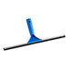 An Ettore 16" blue plastic squeegee with a blue handle.