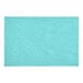 Aquamarine satin tissue paper sheets in a blue rectangle with wrinkles.