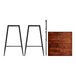 A Lancaster Table & Seating bar height wooden table with mahogany finish and butcher block top.