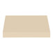 A tan rectangular fabric awning with a rigid valance on a white background.