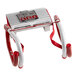 A red and white Kidde 2-story escape ladder with a red strap.