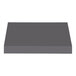 A grey rectangular awning with a white border on a white background.