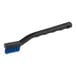 A black plastic Lavex toothbrush style grout brush with blue nylon bristles.