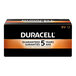 A black box with white text reading "Duracell Coppertop Alkaline 9V Batteries 12/Pack"