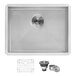 A close-up of a Ruvati stainless steel undermount laundry sink.