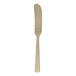 A Reserve by Libbey Santorini Gold butter spreader with a wooden handle.