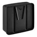A matte black rectangular Lavex manual liquid soap dispenser with a black handle.