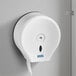 A white Lavex single roll jumbo toilet paper dispenser on a wall.