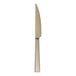 A Santorini Gold stainless steel steak knife with a long blade and long handle.