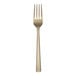 A close up of a Reserve by Libbey Santorini gold salad fork with a white background.