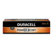 A black rectangular box with orange and black text that reads "Duracell DURMN2400B144 AAA 1.5V Coppertop Alkaline Batteries"