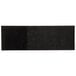 A black rectangular paper napkin band with a white border.