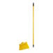 A yellow Lavex angled broom with long bristles and a metal handle.