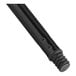 A black metal broom handle with a round cap and threaded end.