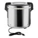 A stainless steel Thunder Group rice warmer with a black cord.