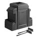 A black plastic Lavex waste container with paper towel dispensers, squeegees, and windshield wash stations inside.