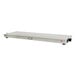 A stainless steel Cadco countertop warming shelf with red lights.