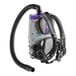 A grey and black ProTeam GoFit 3 cordless backpack vacuum with a hose attached.