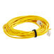A close-up of a yellow ProTeam vacuum extension cord with a black stripe.