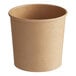 A brown poly-coated paper food cup.