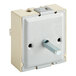 A white square Cooking Performance Group infinite switch with metal and metal parts.