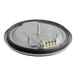 A round metal rear hot plate for Cooking Performance Group ranges with screws and wires.