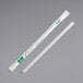 A white EcoChoice jumbo compostable straw in a white wrapper with green text.