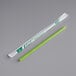 A green EcoChoice PLA straw in green and white packaging.