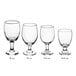 An Acopa customizable wine goblet with a stem on a white background.