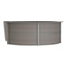 A Correll curved ash laminate reception counter with a white background.