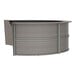 A Correll curved reception counter with a curved top.