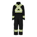 A black and yellow Tingley coverall with reflective tape.