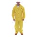 A man wearing a yellow Tingley rain suit.