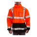 An extra large Tingley Icon hi-vis orange jacket with black panels and reflective stripes.