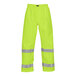 Tingley Vision Class E Hi-Vis Lime pants with reflective stripes.