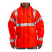 A man wearing a Tingley orange safety jacket with reflective stripes.