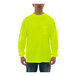 A man wearing a Tingley hi-vis lime long sleeve safety shirt.