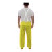 A man wearing yellow Tingley overalls.